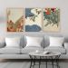 Quadro Composição Kamisaka Moldura Bege 3X 63X42Cm