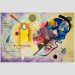 Quadro Kandinsky Amarelo Vermelho E Azul Tela Moldura Preta 95X63Cm
