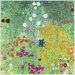 Quadro Klimt Bauerngarten Tela Moldura Bege 80X80Cm
