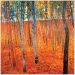 Quadro Klimt Beech Forest Tela Moldura Preta 80X80Cm