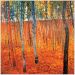 Quadro Klimt Beech Forest Tela Moldura Preta 80X80Cm