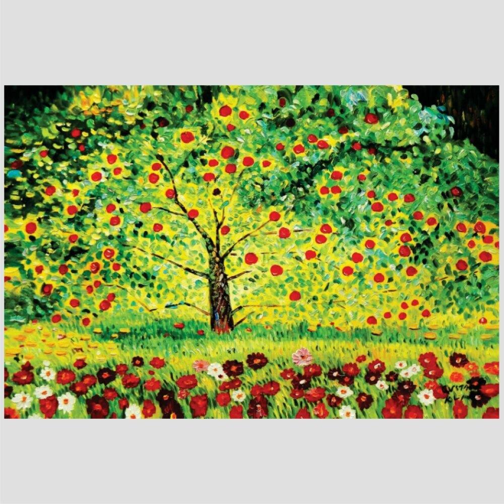 Quadro Klimt Árvore De Maçãs Tela No Chassi 95X63Cm