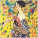 Quadro Klimt Lady With Fan Tela No Chassi 40X40Cm