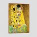Quadro Klimt O Beijo Tela Moldura Bege 63X42Cm