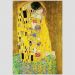Quadro Klimt O Beijo Tela Moldura Bege 63X42Cm