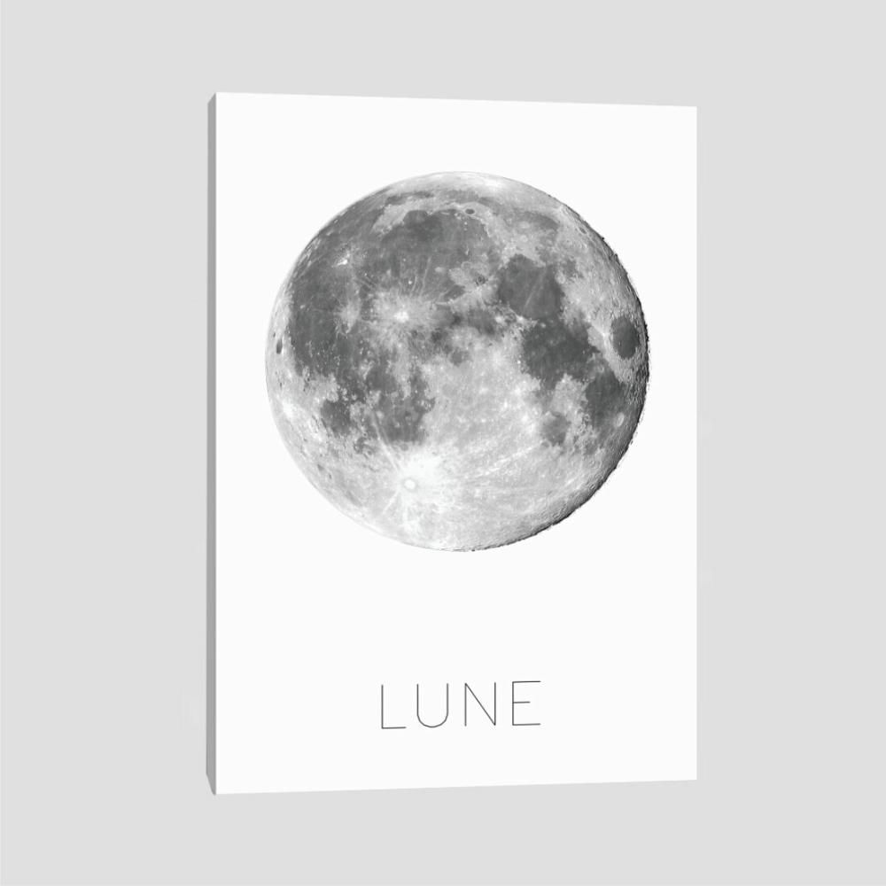 Quadro Lua Tela No Chassi 63X42Cm
