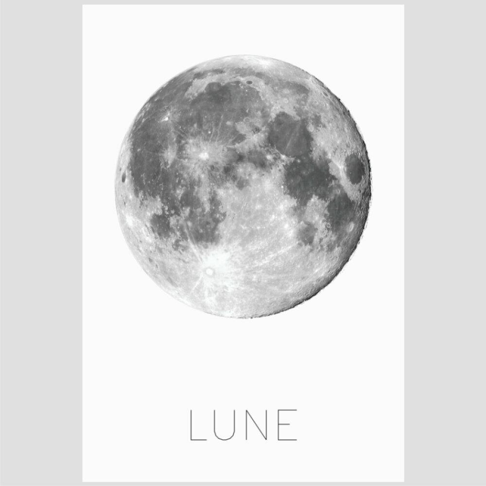 Quadro Lua Tela No Chassi 63X42Cm
