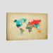 Quadro Mapa Mundi Com Localização Tela No Chassi 95X63Cm