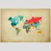 Quadro Mapa Mundi Com Localização Tela No Chassi 95X63Cm
