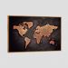 Quadro Mapas Mapa Mundi Vintage Ii Tela Moldura Bege 45X30Cm