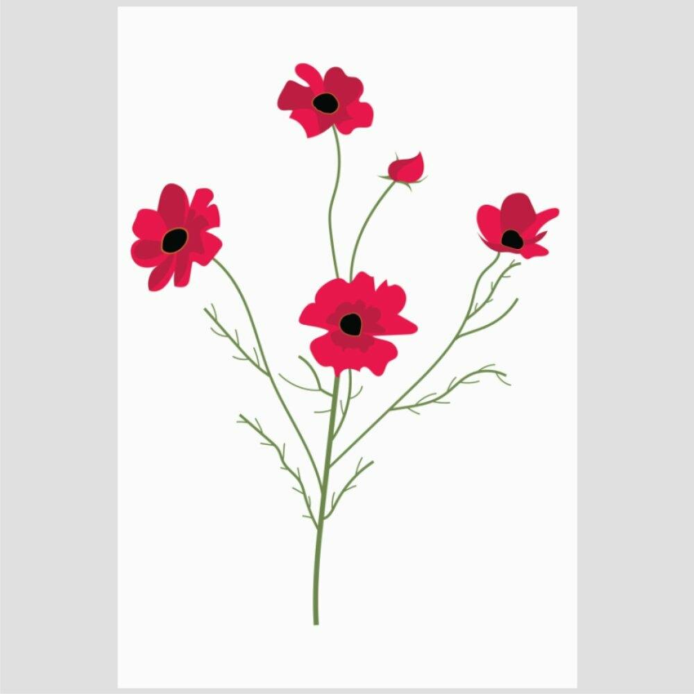 Quadro Mini Vermelhas Tela No Chassi 63X42Cm