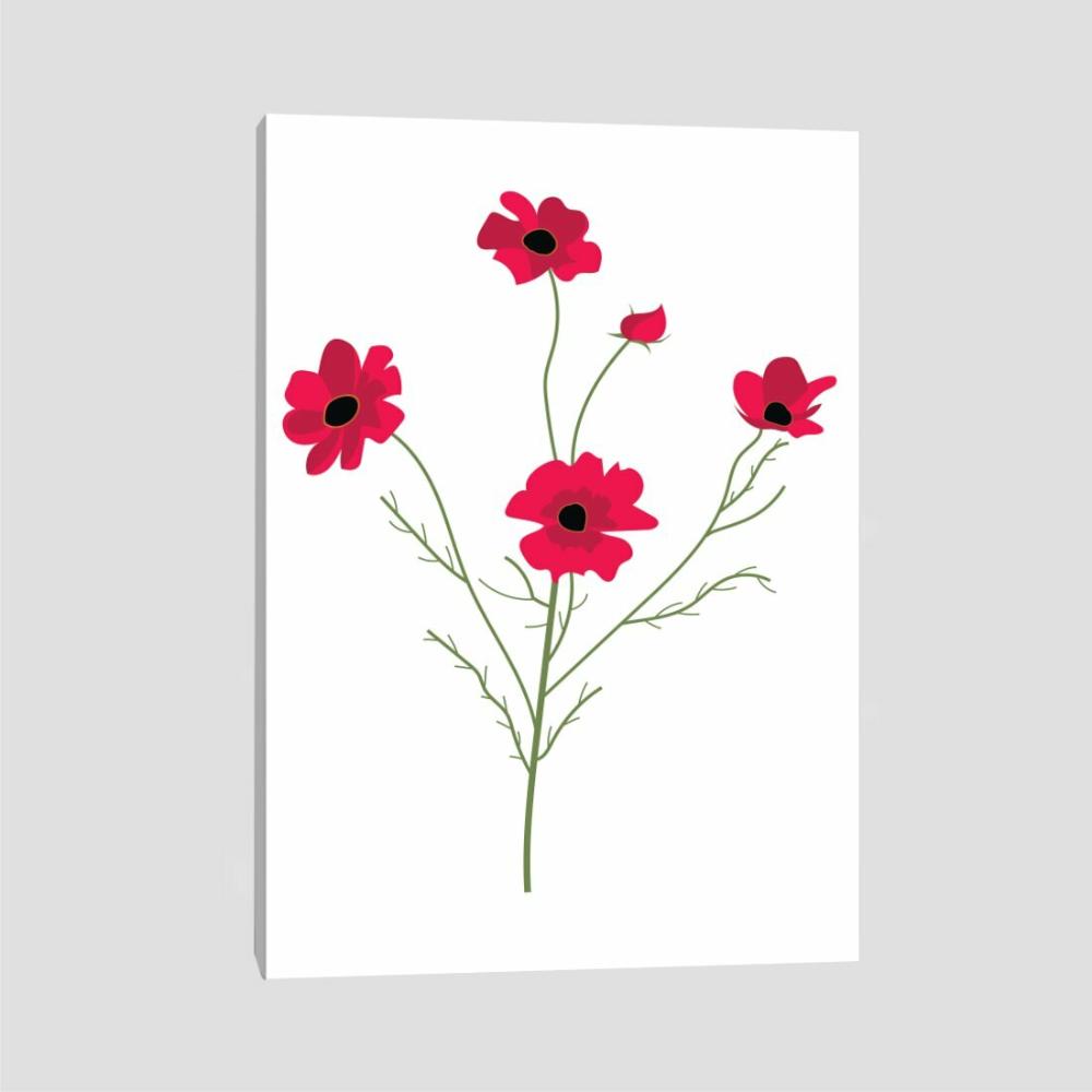 Quadro Mini Vermelhas Tela No Chassi 63X42Cm