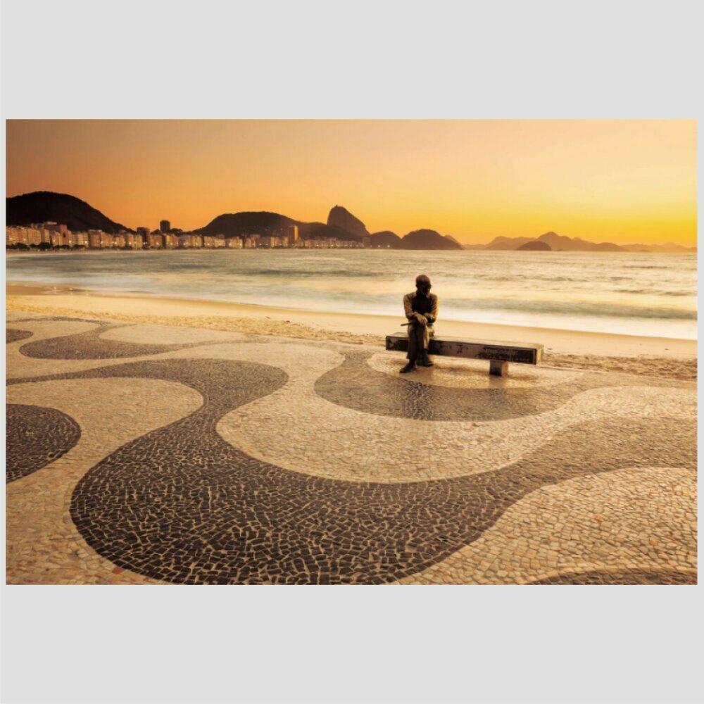 Quadro Paisagem Copacabana Drummond Tela No Chassi 45X30Cm