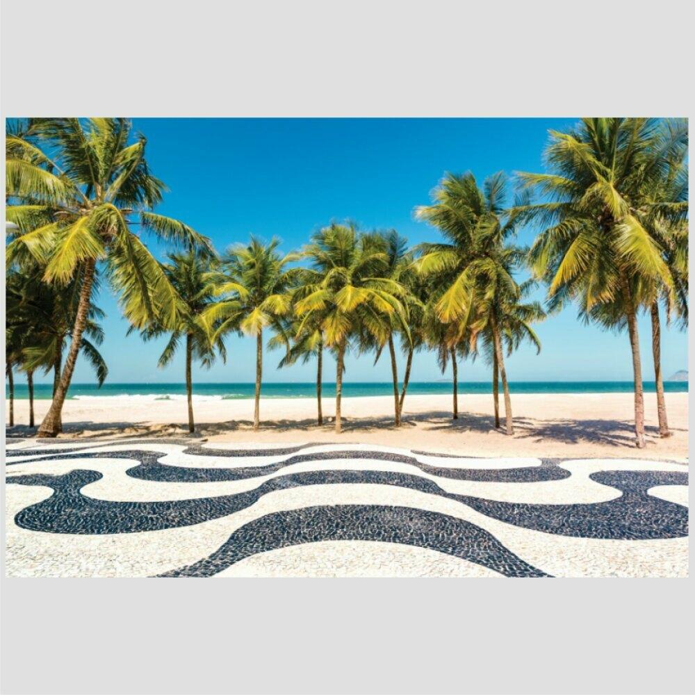 Quadro Paisagem Copacabana I Tela Moldura Preta 45X30Cm