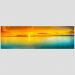 Quadro Paisagem Por Do Sol Panorâmico 120X35Cm Moldura Preta