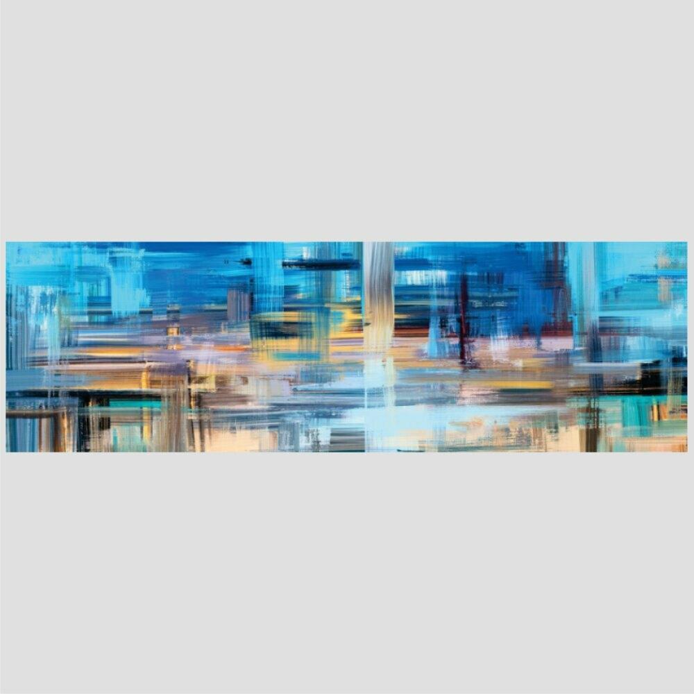 Quadro Panorâmico Indigo No Chassi 100X30Cm