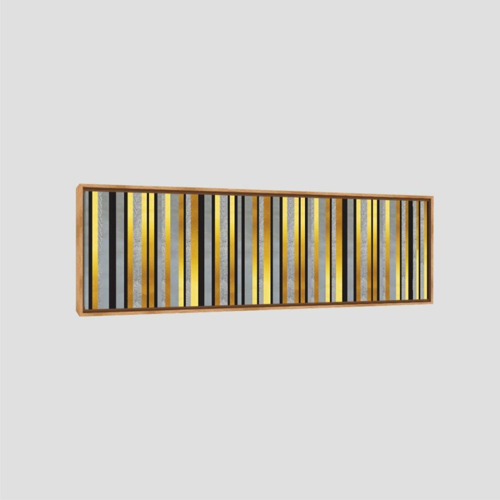 Quadro Panorâmico Linhas 100X30Cm Moldura Bege
