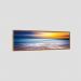 Quadro Panorâmico Mar E Sol Moldura Bege 120X35Cm