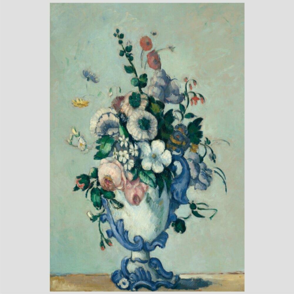 Quadro Paul Cézanne Flowers In A Rococo Vase Tela No Chassi 95X63Cm