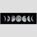 Quadro Preto E Branco Fases Da Lua 120X35Cm Moldura Interna