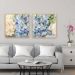 Quadro Tela Composição Hortência Moldura Bege 2X 60X60Cm