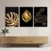 Quadro Tela Composição Preto E Dourado No Chassi 3X 45X30Cm