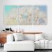 Quadro Tela Suave Fundo Azul Moldura Branca 3X 95X63Cm
