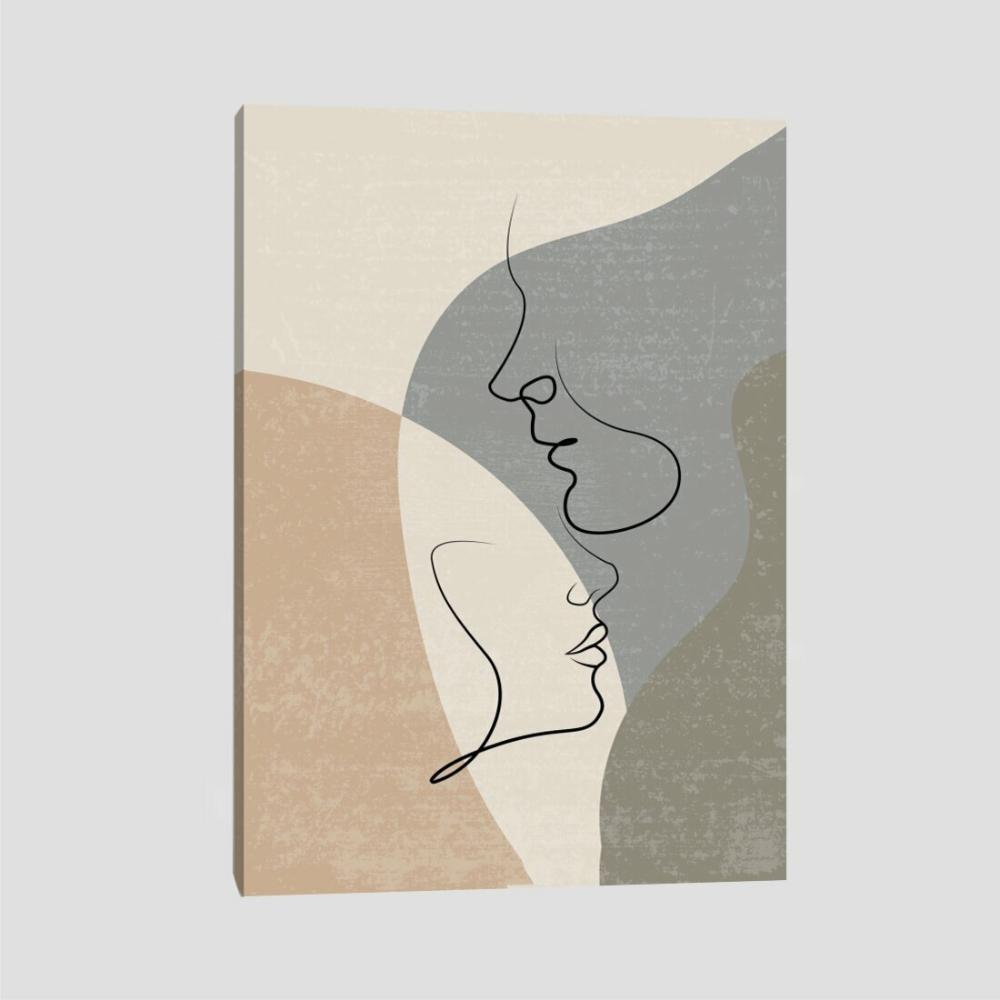 Quadro Traço Casal Ii Tela No Chassi 63X42Cm