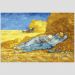 Quadro Van Gogh A Sesta Depois De Millet Tela Moldura Bege 63X42Cm
