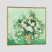 Quadro Van Gogh Rosas Tela Moldura Bege 40X40Cm