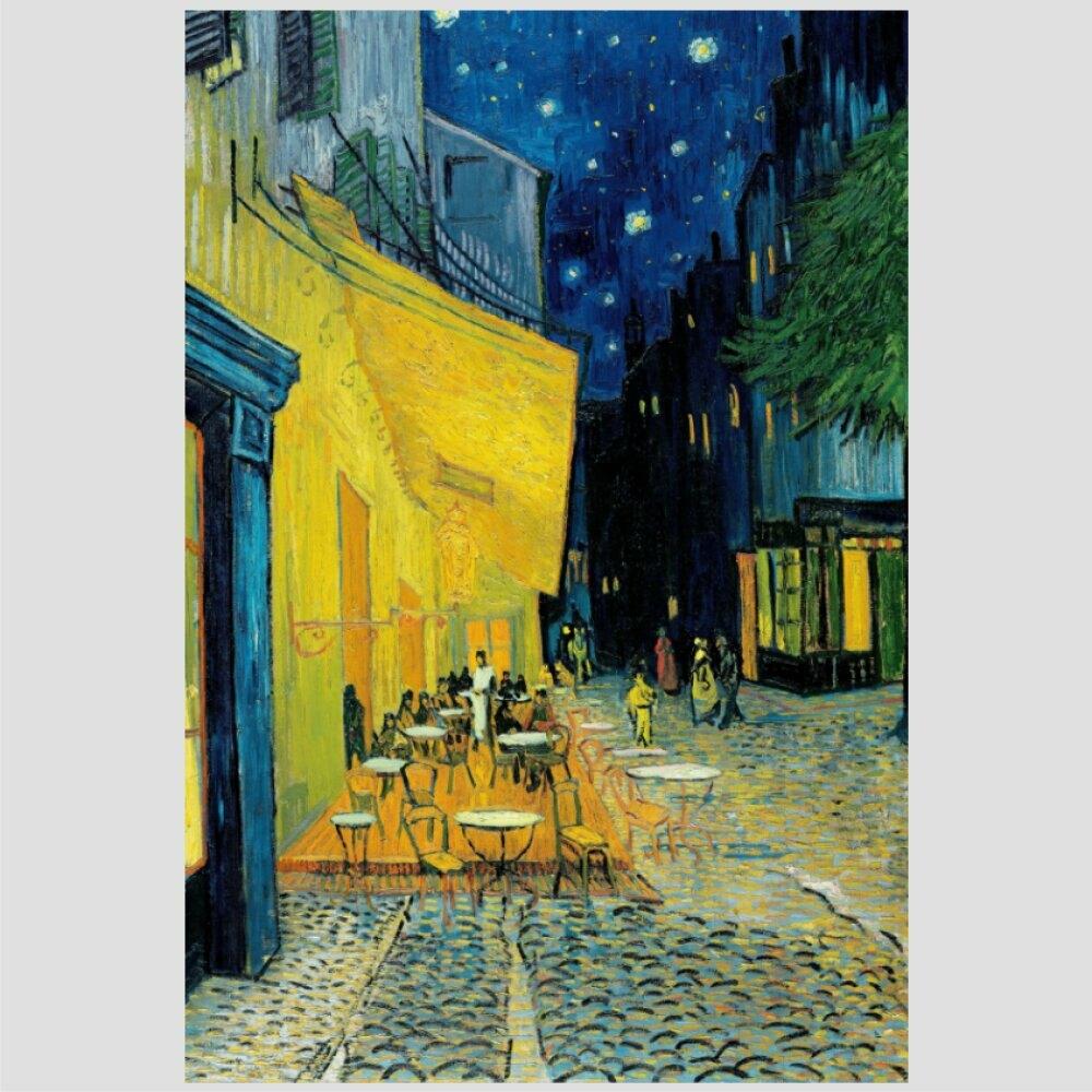 Quadro Van Gogh Terraço Do Café À Noite Tela No Chassi 95X63Cm
