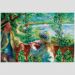 Renoir Perto Do Lago Tela Moldura Bege 95X63Cm