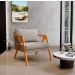 Poltrona  Decorativa Para Sala De Estar Pietra 02 Com Estrutura De Madeira Linho Bege
