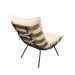 Poltrona Costela com Puff- Linho Areia