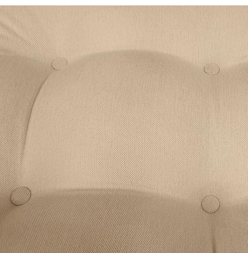 Poltrona Costela com Puff- Linho Areia