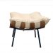 Poltrona Costela com Puff- Linho Areia