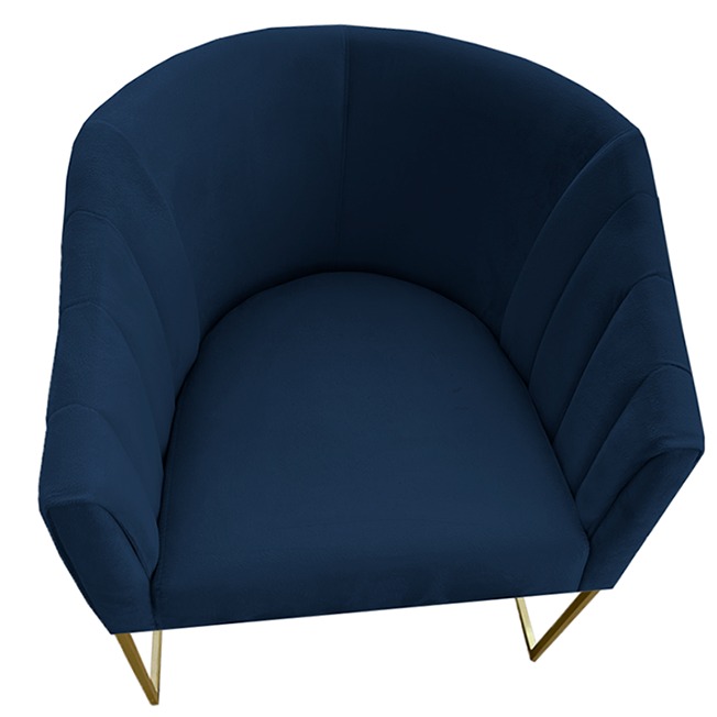 Poltrona Julie Base Metálica Azul Marinho