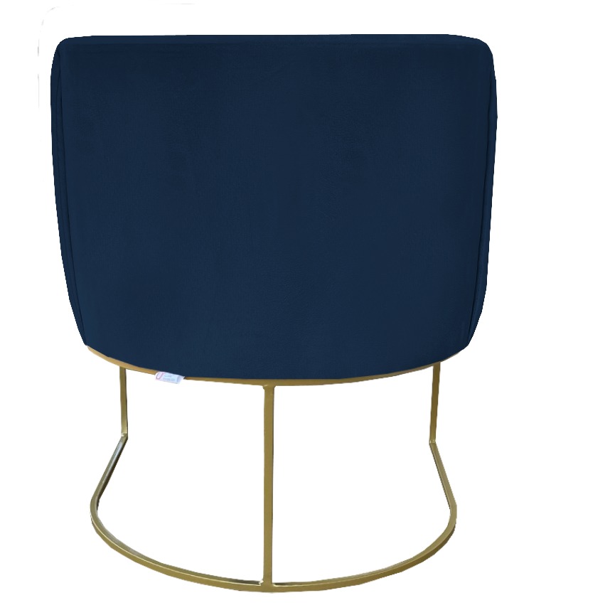Poltrona Julie Base Metálica Azul Marinho
