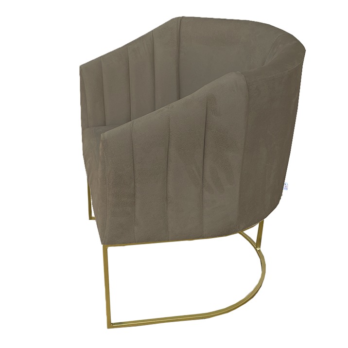 Poltrona Julie Base Metálica Marrom