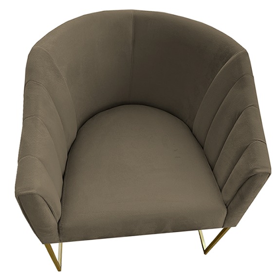 Poltrona Julie Base Metálica Marrom