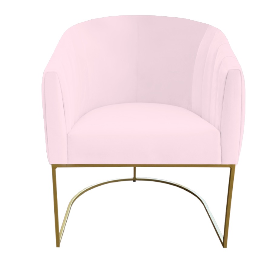 Poltrona Julie Base Metálica Rosa