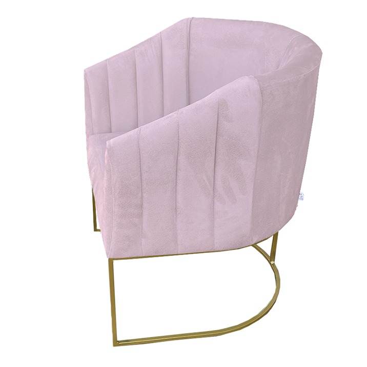 Poltrona Julie Base Metálica Rosa