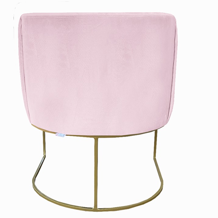 Poltrona Julie Base Metálica Rosa