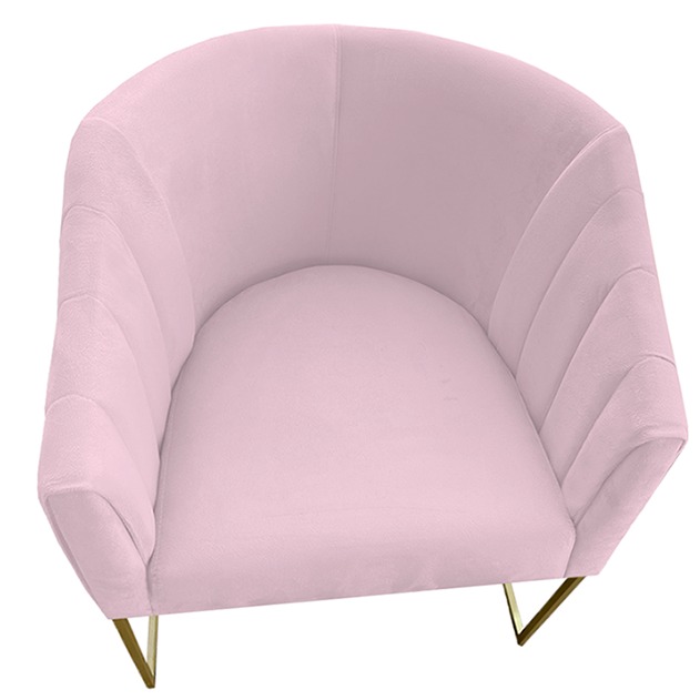 Poltrona Julie Base Metálica Rosa