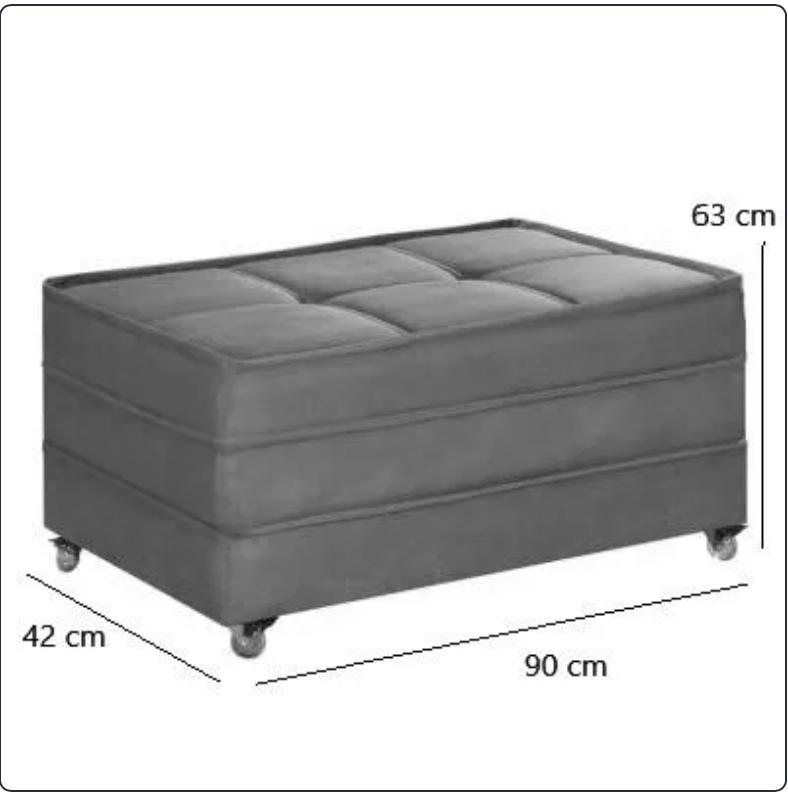 Puff Cama Dobrável Solteiro Recamier-