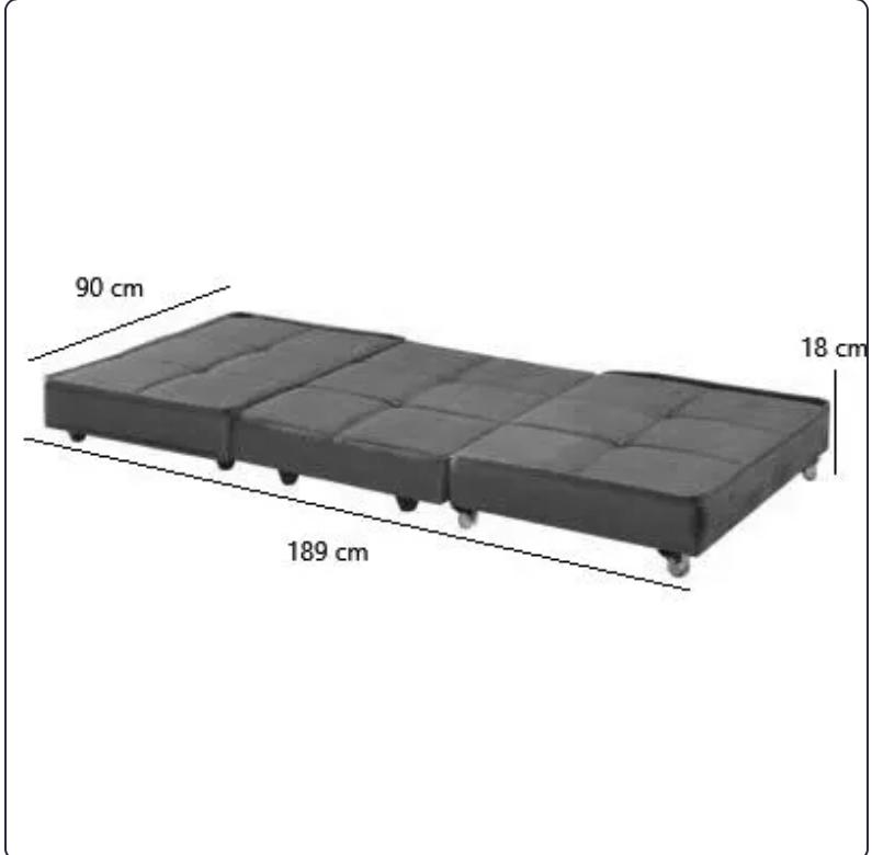 Puff Cama Dobrável Solteiro Recamier-