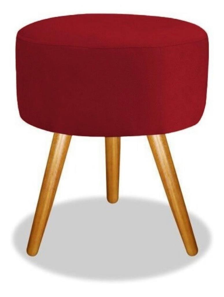 Puff Quality Redondo Pés Palito-Vermelho