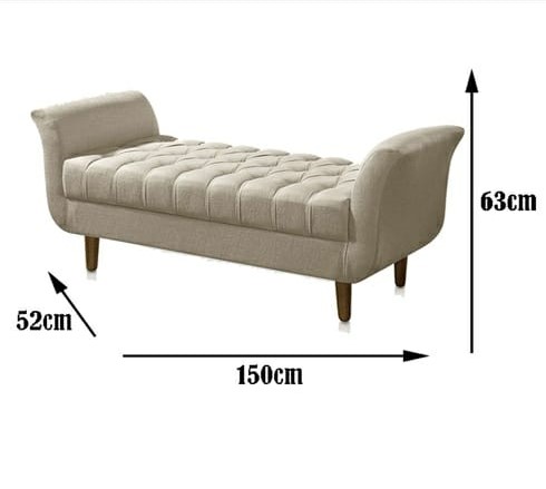 Recamier Estofado Grécia  Uva150 cm.