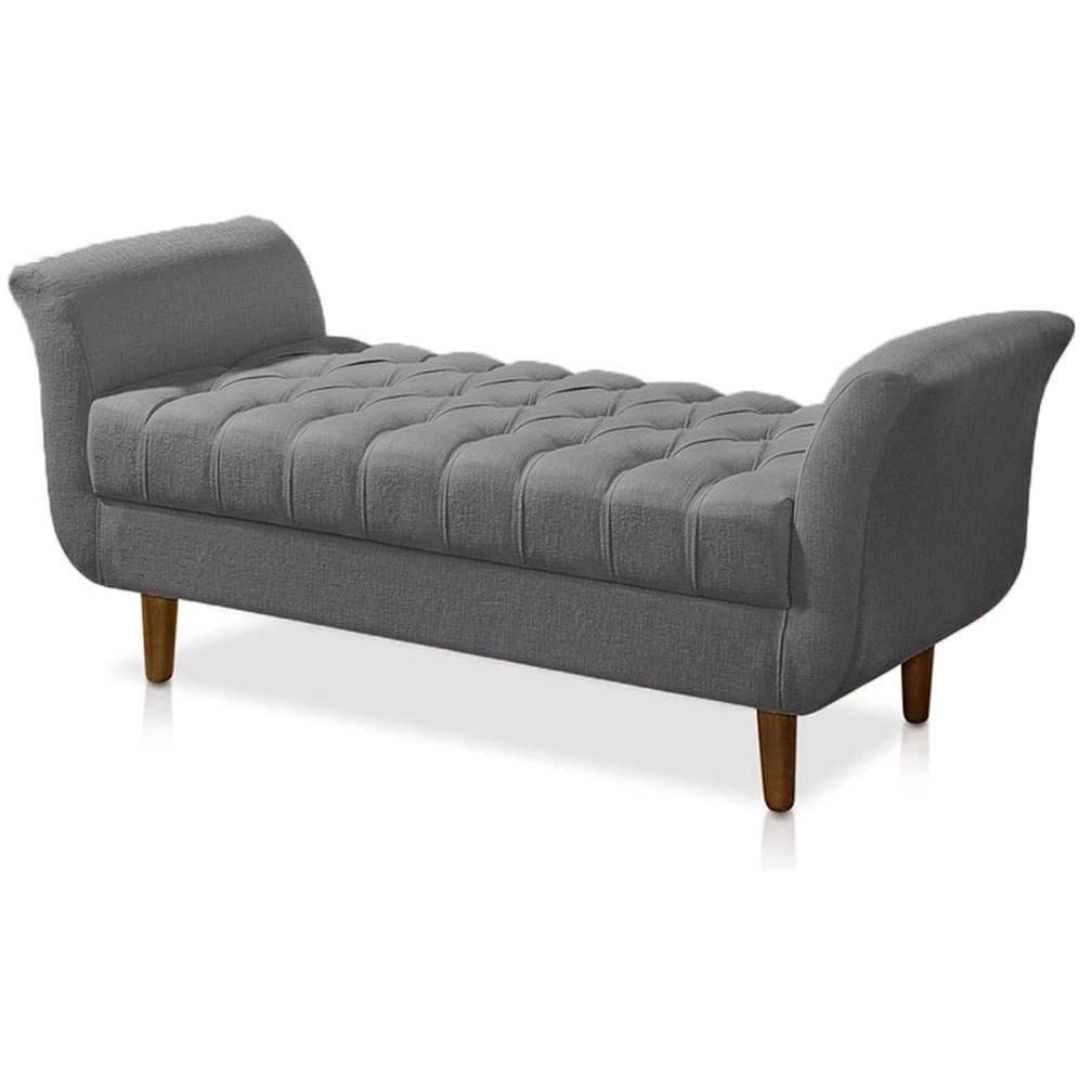 Recamier Estofado Grécia Cinza 150 cm.