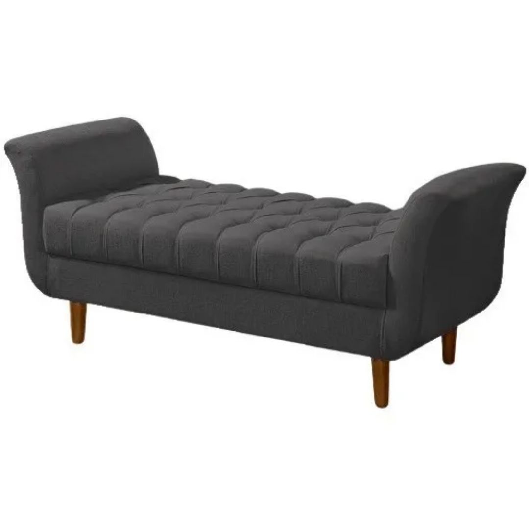 Recamier Estofado Grécia Cinza Escuro 150 cm.